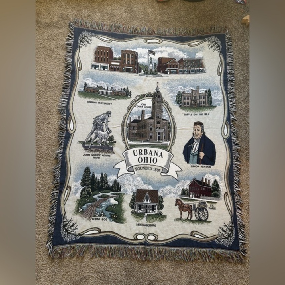 Urbana Ohio tapestry blanket